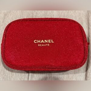 CHANEL Red Cosmetic Pouch
